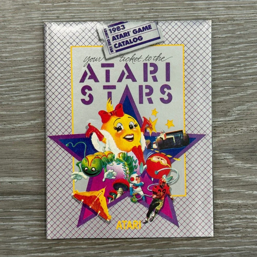 Vintage 1983 Atari Game Catalog Your Ticket to the Atari Stars Fold-Out Poster